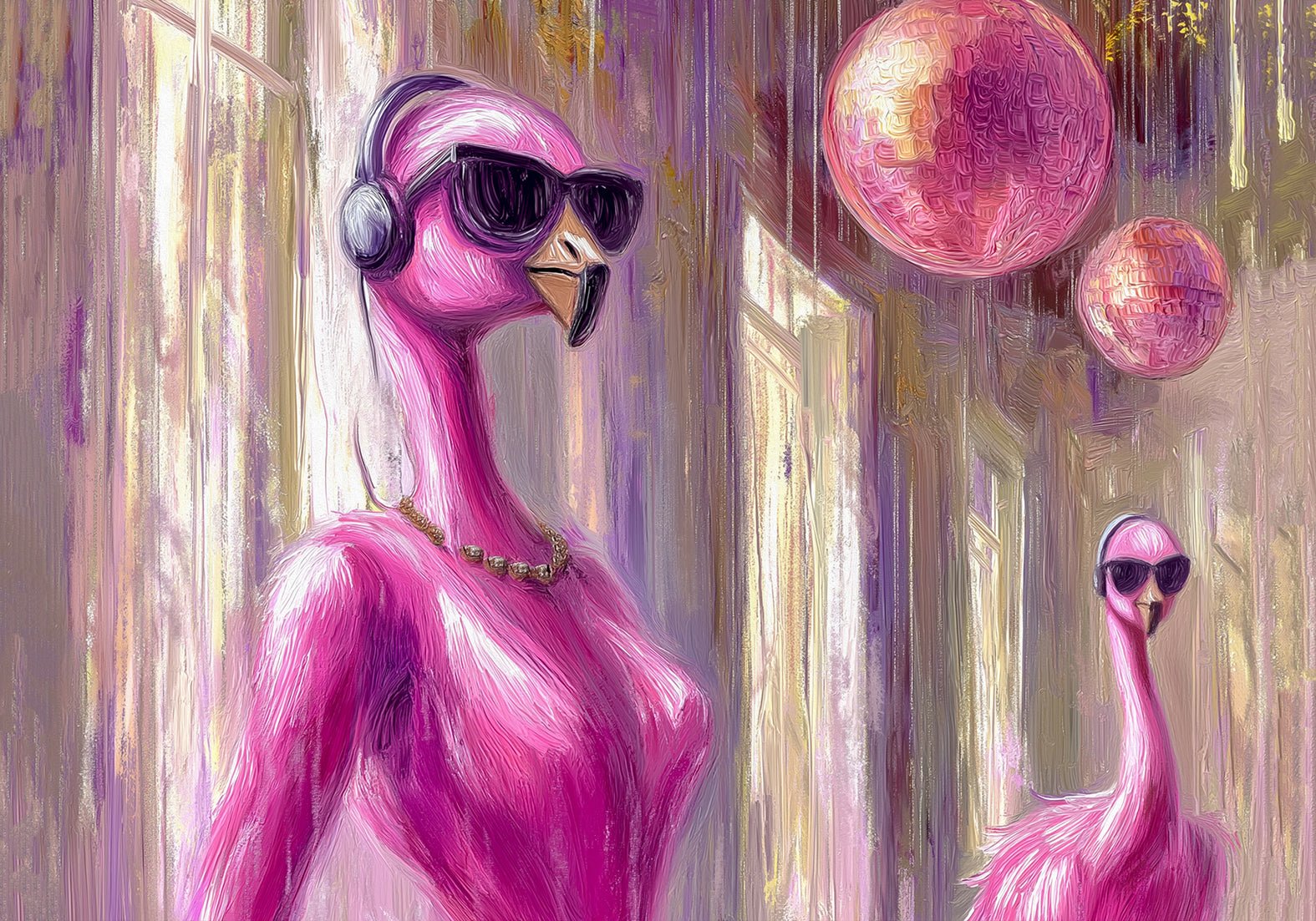 Silent Disco – KI digital oljemaling trykket på papir, lerret, aluminium, akryl og tre | KBentz.no