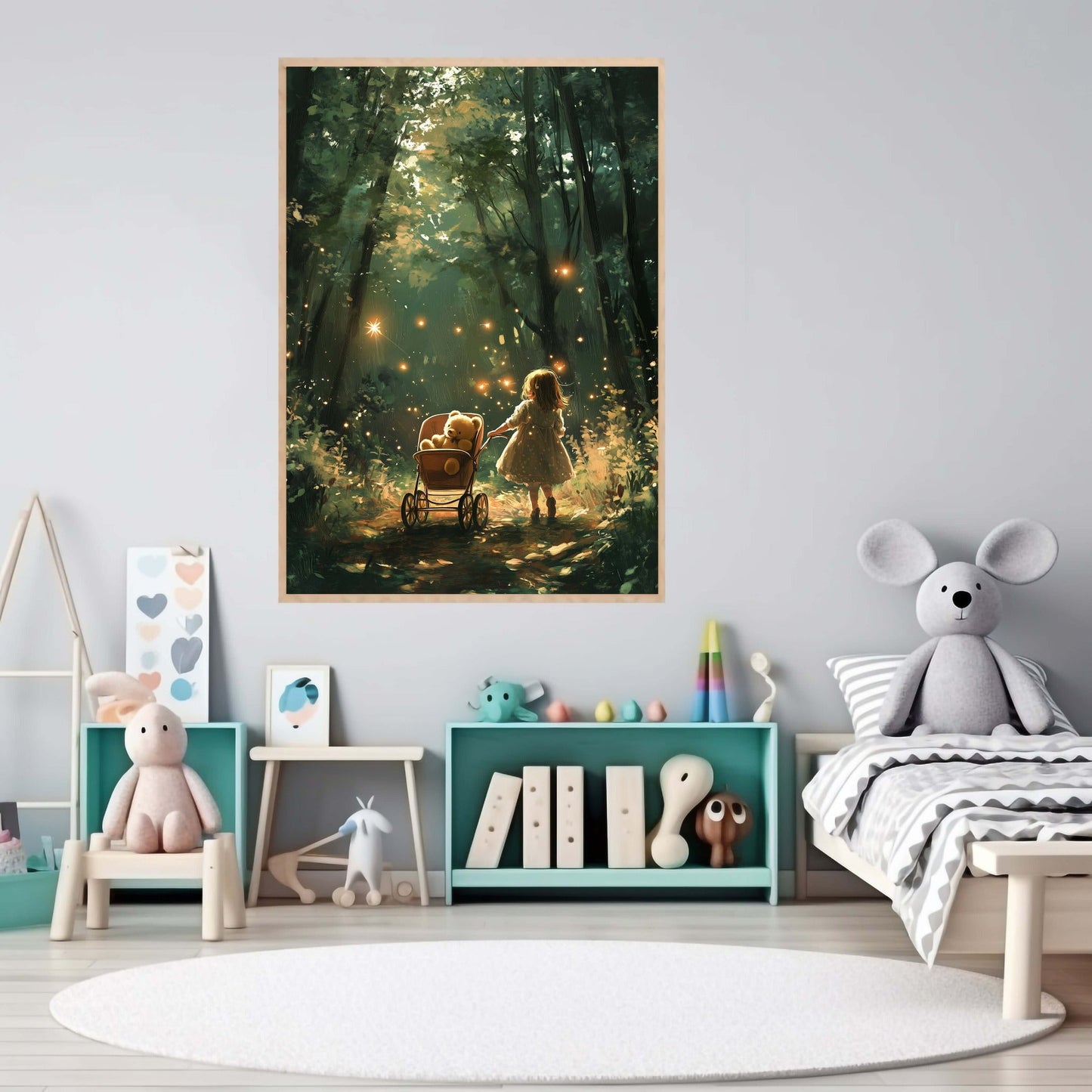 Skogstur – KI digital oljemaling trykket på papir, lerret, aluminium, akryl og tre | KBentz.no