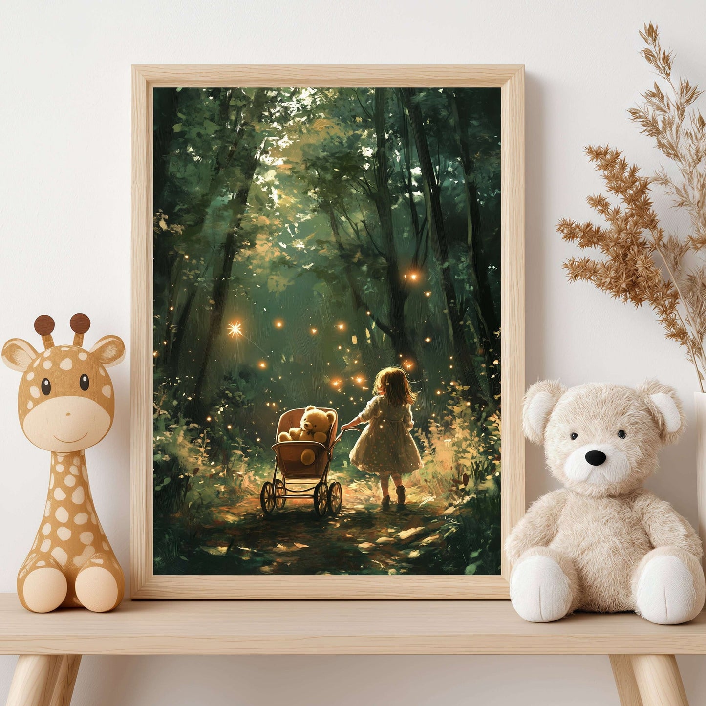 Skogstur – KI digital oljemaling trykket på papir, lerret, aluminium, akryl og tre | KBentz.no