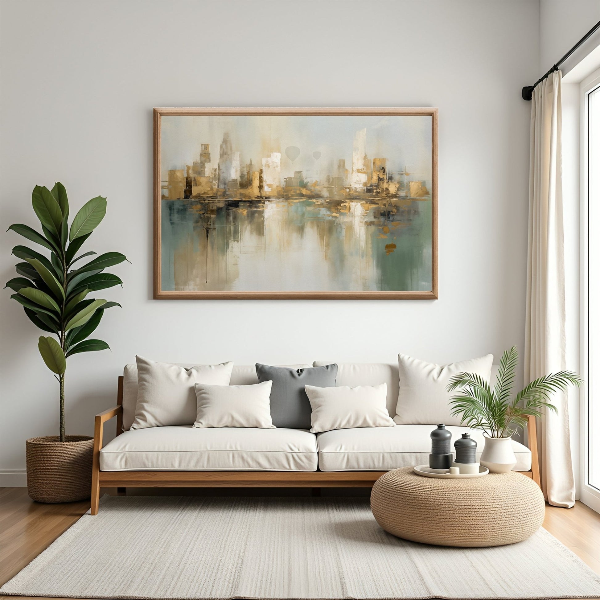 Skyline – KI digital oljemaling trykket på papir, lerret, aluminium, akryl og tre | KBentz.no