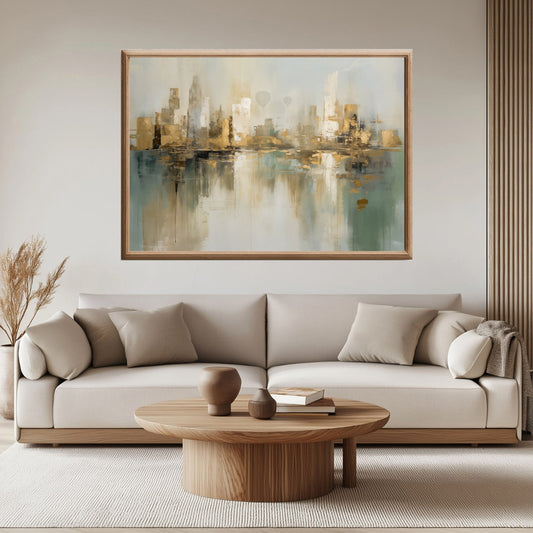 Skyline – KI digital oljemaling trykket på papir, lerret, aluminium, akryl og tre | KBentz.no