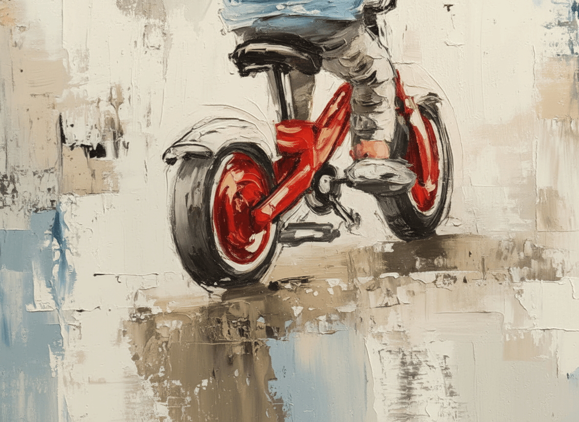 Små hjul, store minner – KI digital oljemaling trykket på papir, lerret, aluminium, akryl og tre | KBentz.no