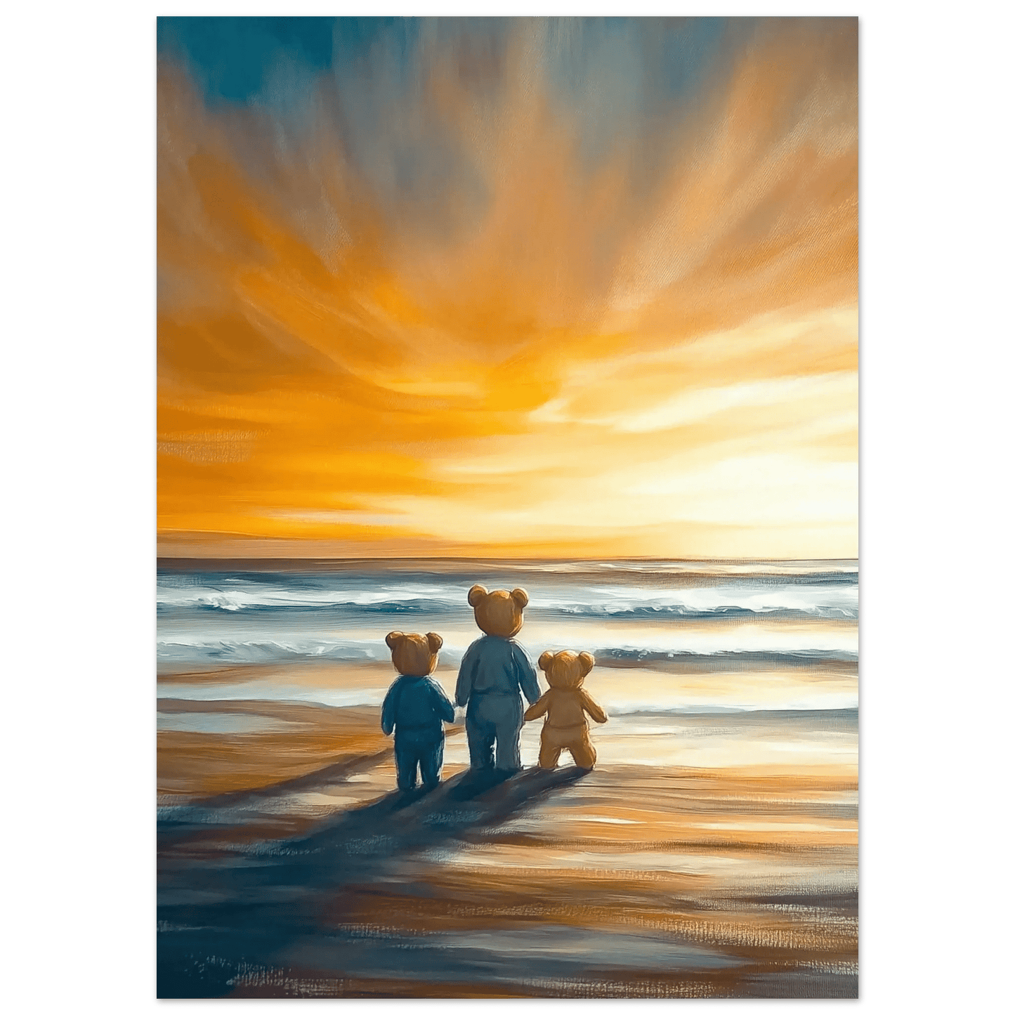 Solnedgangens ro – KI digital oljemaling trykket på papir, lerret, aluminium, akryl og tre | KBentz.no