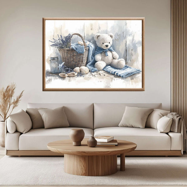 Sommerminner i Blåtoner - moderne digitalt maleri med oljemalingstekstur. Trykkes på papir, lerret og akryl. KBentz.no