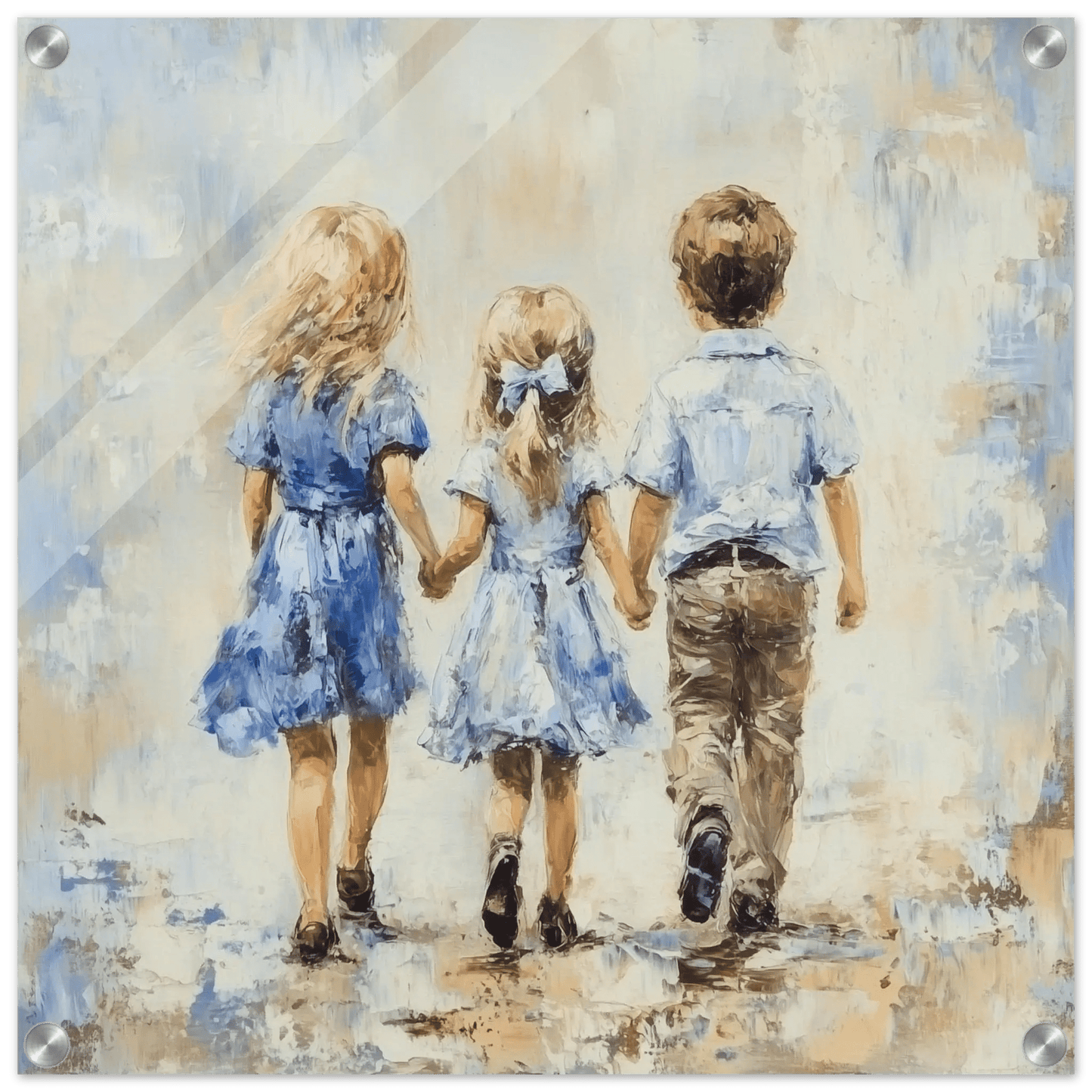 Søskenkjærlighet – KI digital oljemaling trykket på papir, lerret, aluminium, akryl og tre | KBentz.no