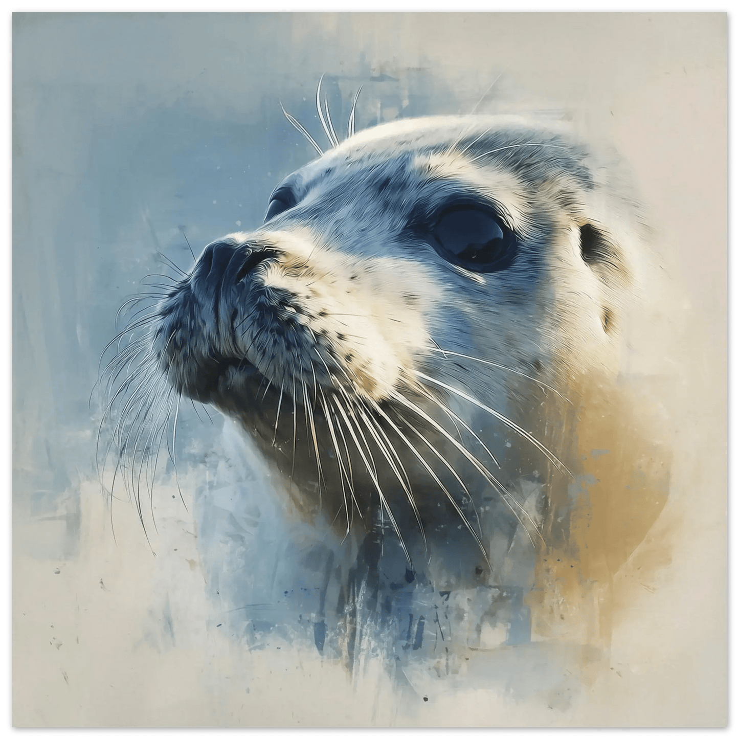 Søt havvenn – KI digital oljemaling trykket på papir, lerret, aluminium, akryl og tre | KBentz.no