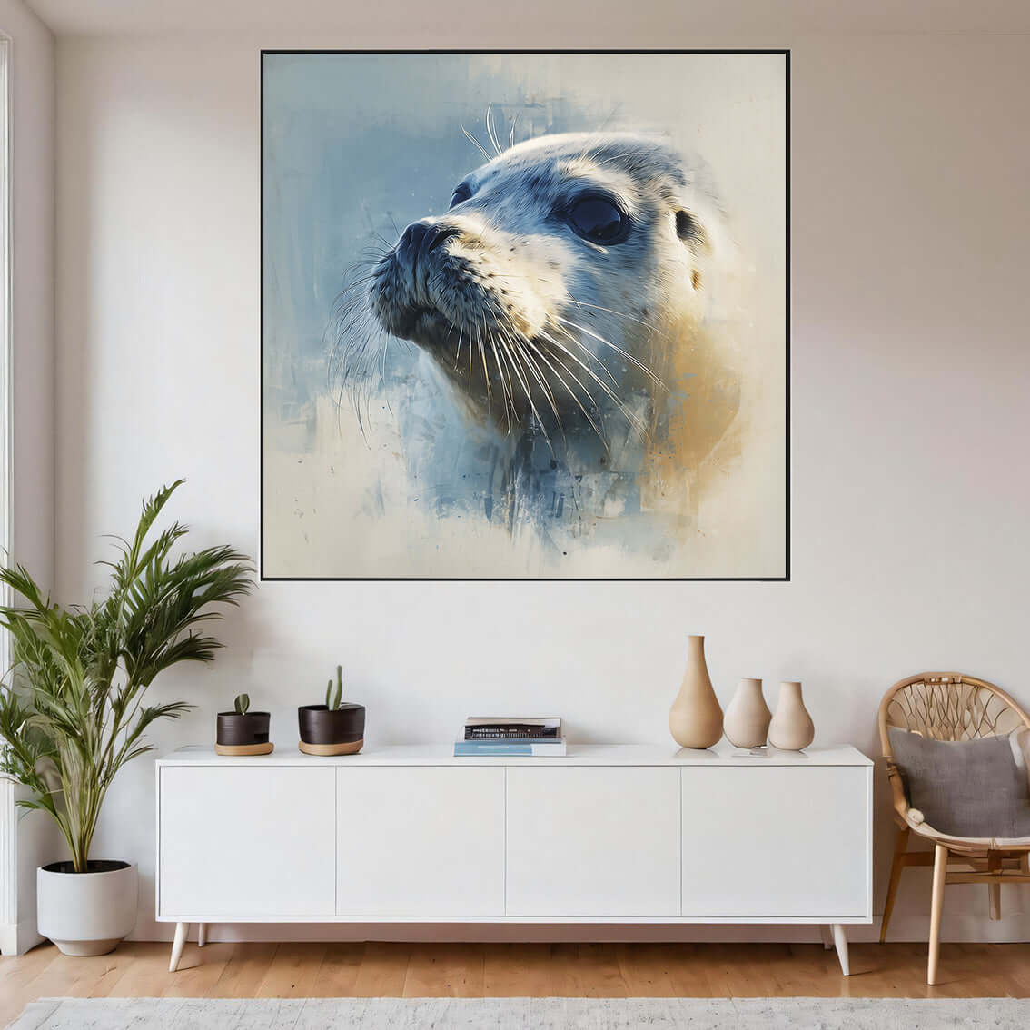 Søt havvenn – KI digital oljemaling trykket på papir, lerret, aluminium, akryl og tre | KBentz.no