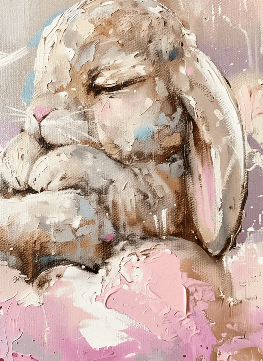 Sovende på skyen – KI digital oljemaling trykket på papir, lerret, aluminium, akryl og tre | KBentz.no