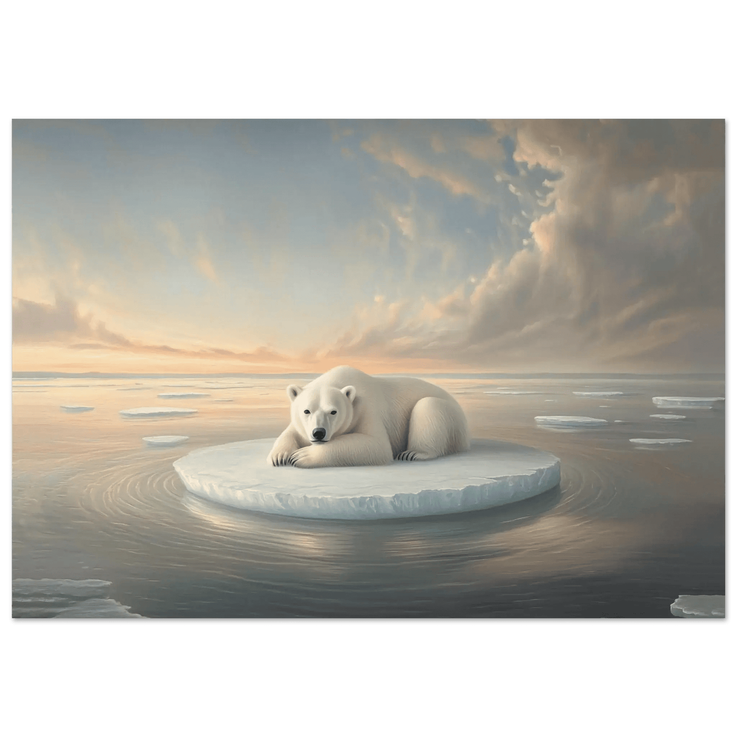 Stillheten etter isen – KI digital oljemaling trykket på papir, lerret, aluminium, akryl og tre | KBentz.no