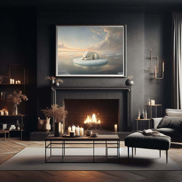 Stillheten etter isen – KI digital oljemaling trykket på papir, lerret, aluminium, akryl og tre | KBentz.no