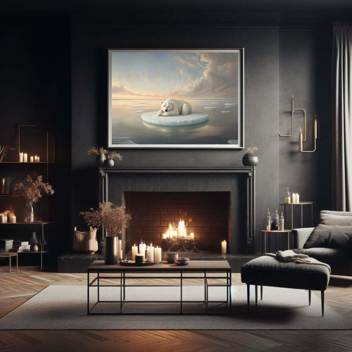 Stillheten etter isen – KI digital oljemaling trykket på papir, lerret, aluminium, akryl og tre | KBentz.no