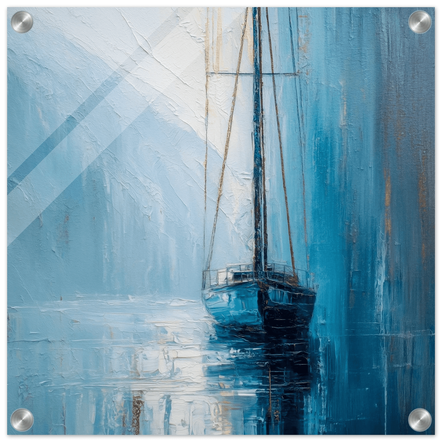 Stillhetens seilas – KI digital oljemaling trykket på papir, lerret, aluminium, akryl og tre | KBentz.no
