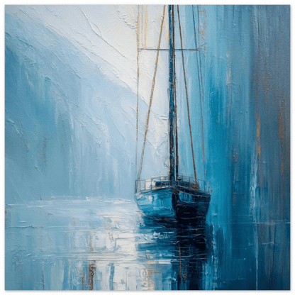 Stillhetens seilas – KI digital oljemaling trykket på papir, lerret, aluminium, akryl og tre | KBentz.no