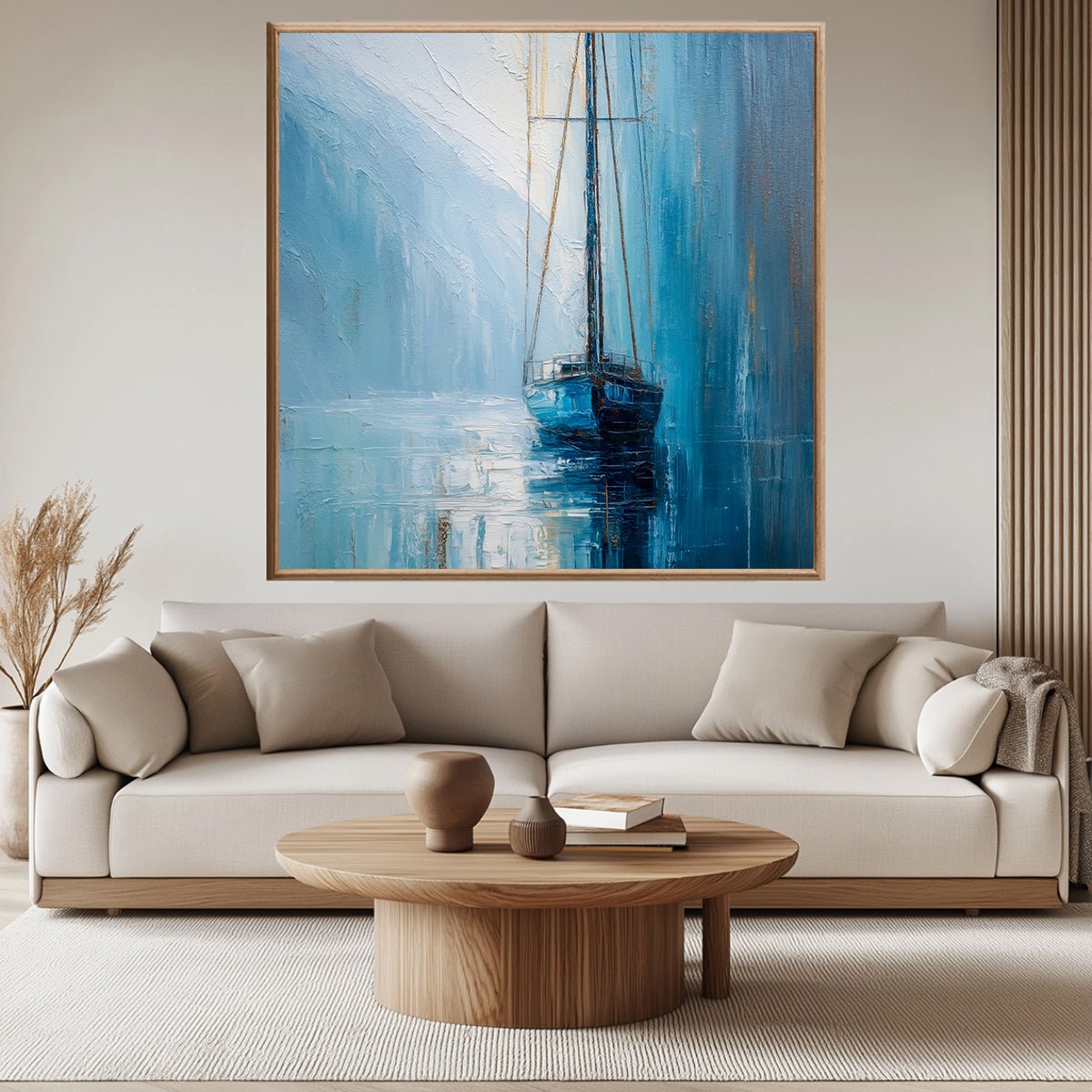 Stillhetens seilas – KI digital oljemaling trykket på papir, lerret, aluminium, akryl og tre | KBentz.no