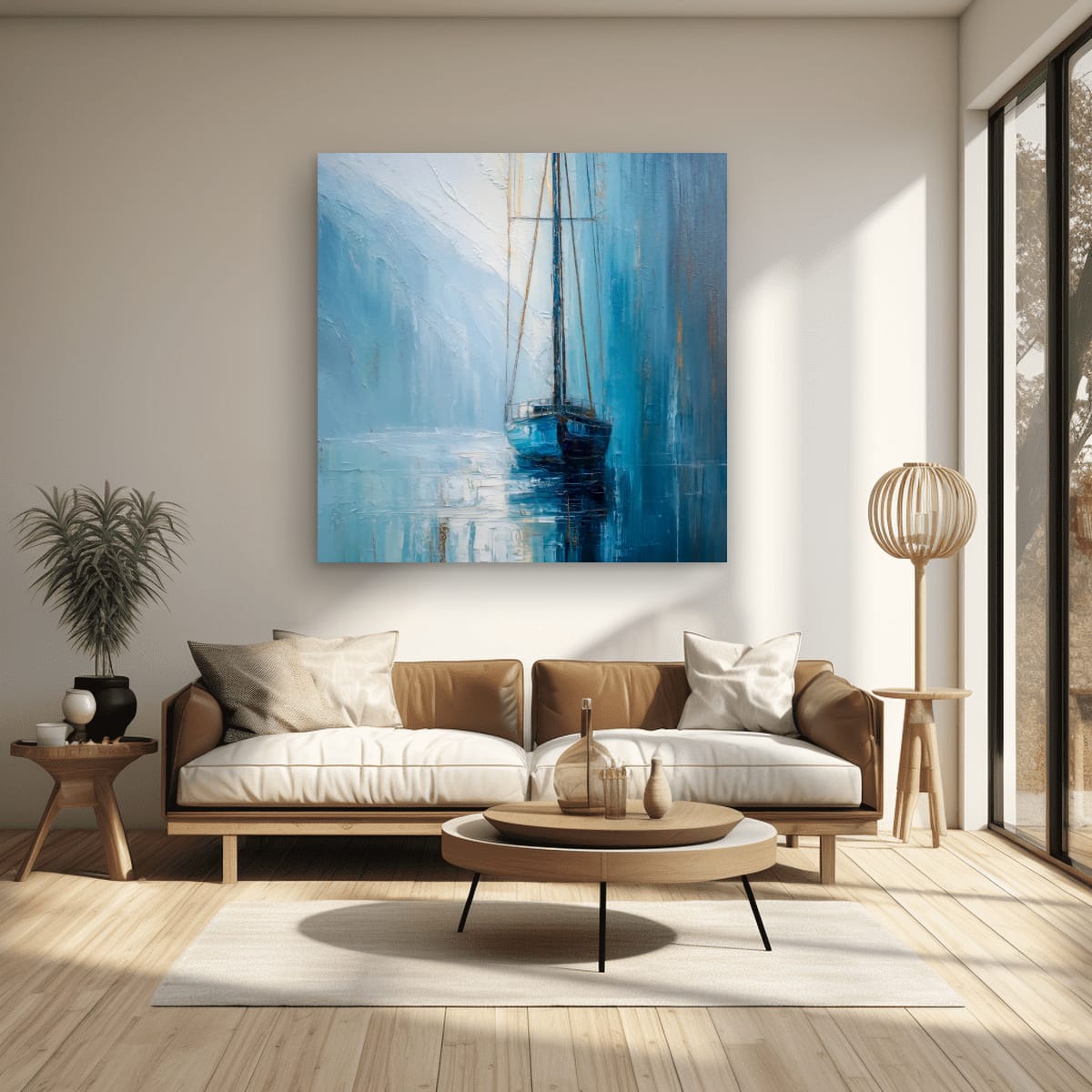 Stillhetens seilas – KI digital oljemaling trykket på papir, lerret, aluminium, akryl og tre | KBentz.no