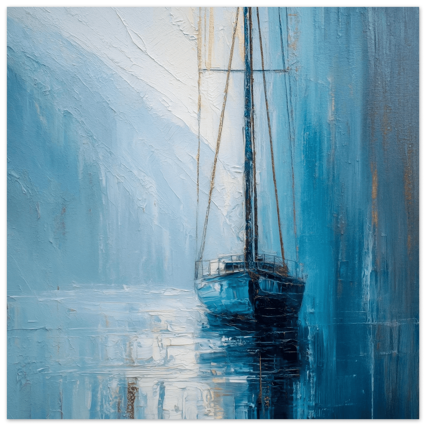 Stillhetens seilas – KI digital oljemaling trykket på papir, lerret, aluminium, akryl og tre | KBentz.no