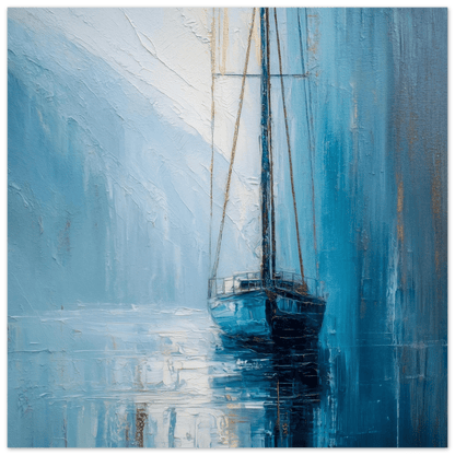Stillhetens seilas – KI digital oljemaling trykket på papir, lerret, aluminium, akryl og tre | KBentz.no
