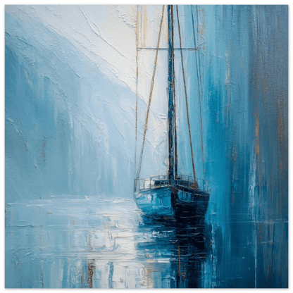 Stillhetens seilas – KI digital oljemaling trykket på papir, lerret, aluminium, akryl og tre | KBentz.no