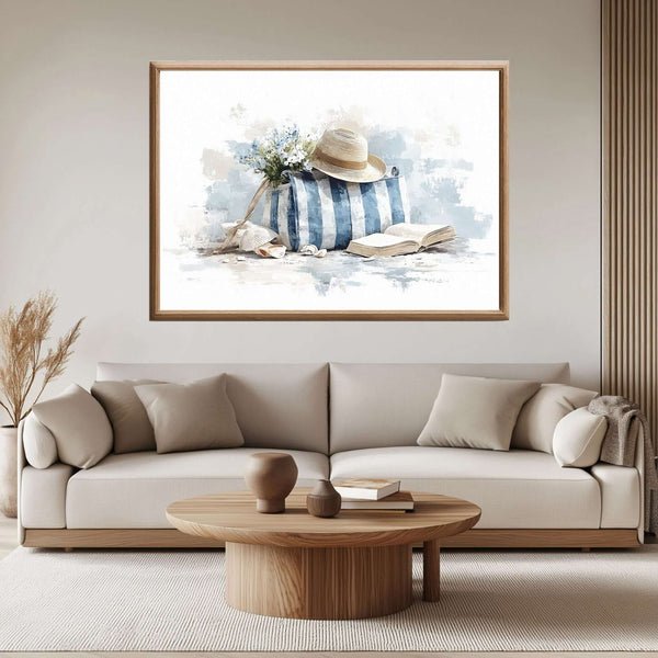 Stillhetens strand - moderne digitalt maleri med oljemalingstekstur. Trykkes på papir, lerret og akryl. KBentz.no