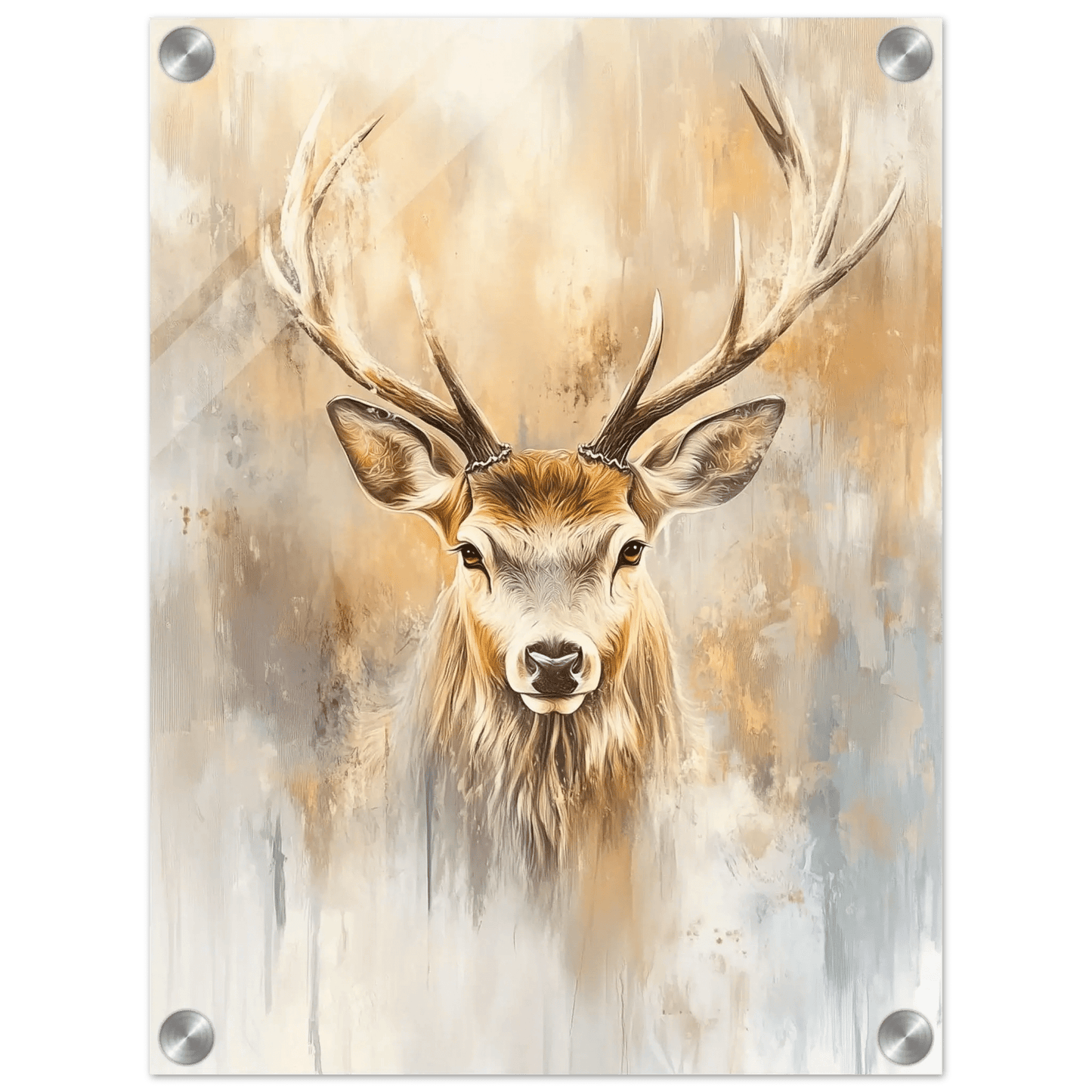 Stolt hjort – KI digital oljemaling trykket på papir, lerret, aluminium, akryl og tre | KBentz.no