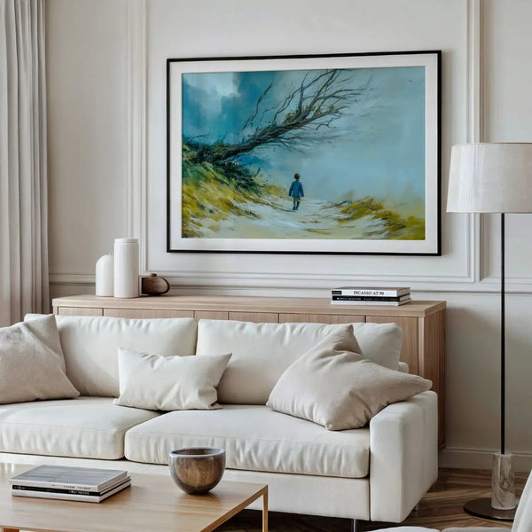 Stormstien – KI digital oljemaling trykket på papir, lerret, aluminium, akryl og tre | KBentz.no