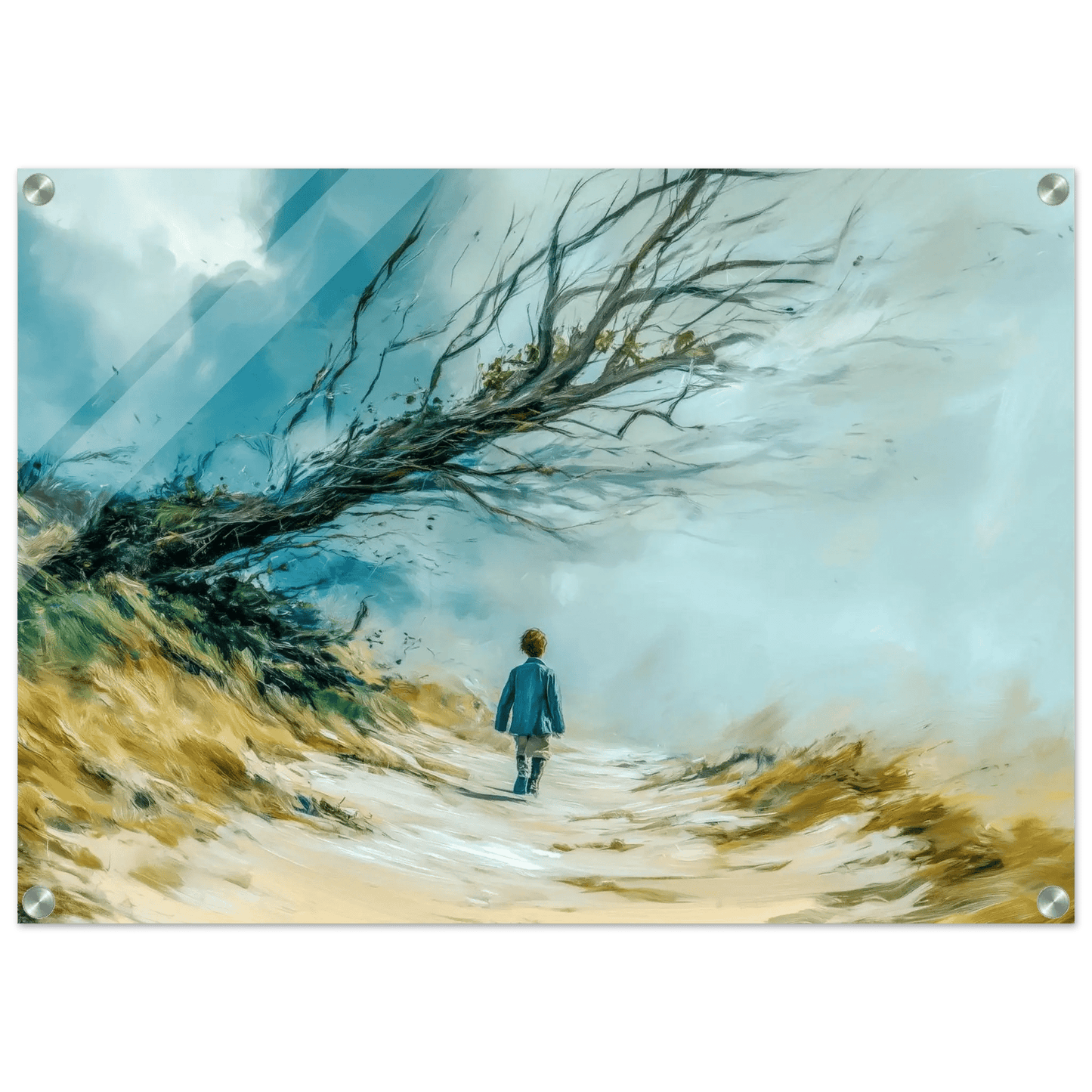 Stormstien – KI digital oljemaling trykket på papir, lerret, aluminium, akryl og tre | KBentz.no