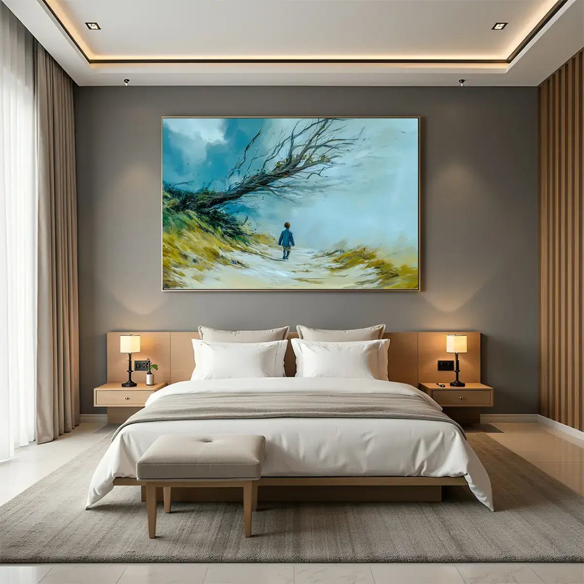 Stormstien – KI digital oljemaling trykket på papir, lerret, aluminium, akryl og tre | KBentz.no