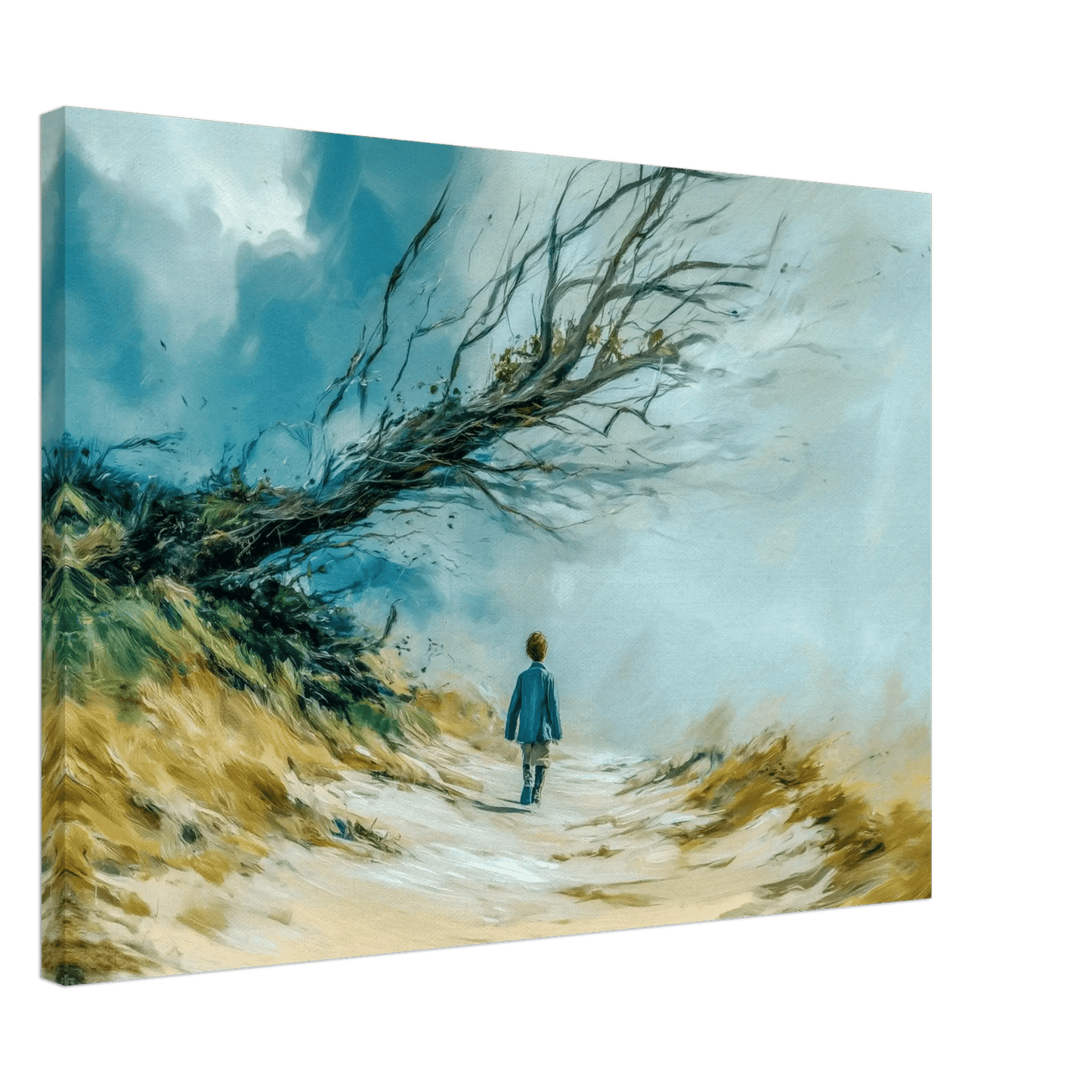 Stormstien – KI digital oljemaling trykket på papir, lerret, aluminium, akryl og tre | KBentz.no