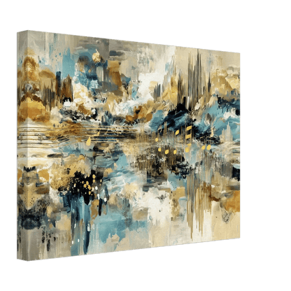 Symfoni i Gull – KI digital oljemaling trykket på papir, lerret, aluminium, akryl og tre | KBentz.no