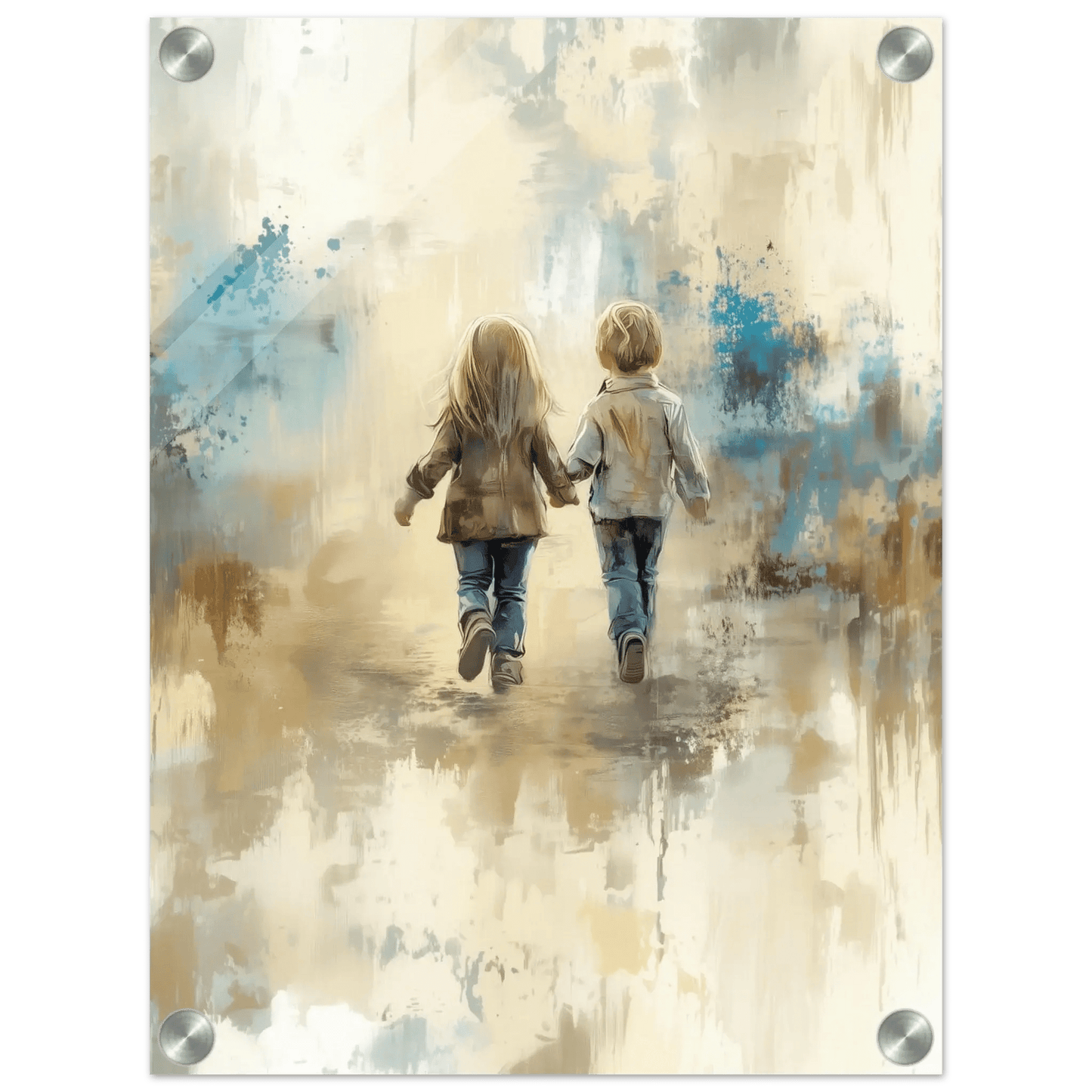 To små venner – KI digital oljemaling trykket på papir, lerret, aluminium, akryl og tre | KBentz.no