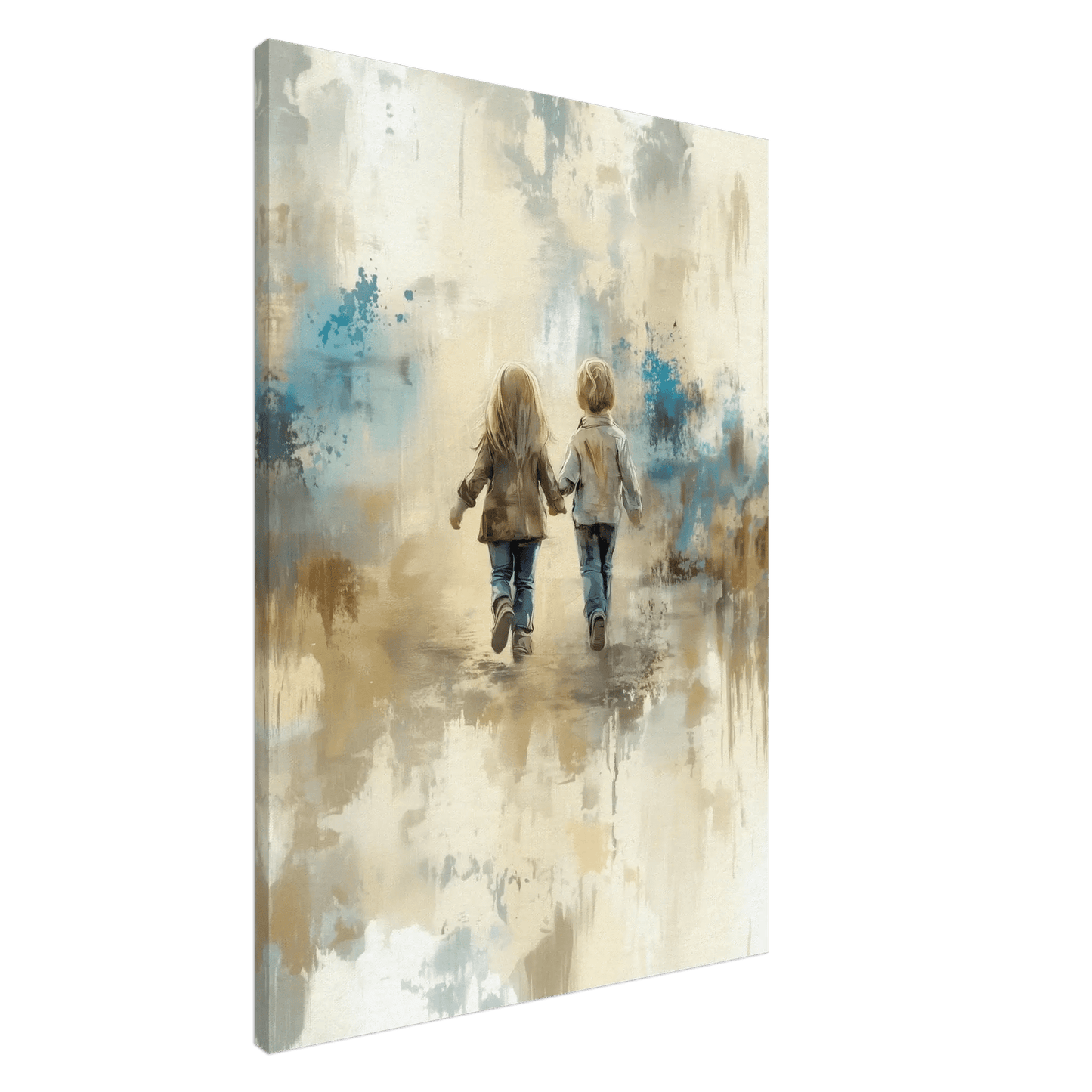 To små venner – KI digital oljemaling trykket på papir, lerret, aluminium, akryl og tre | KBentz.no