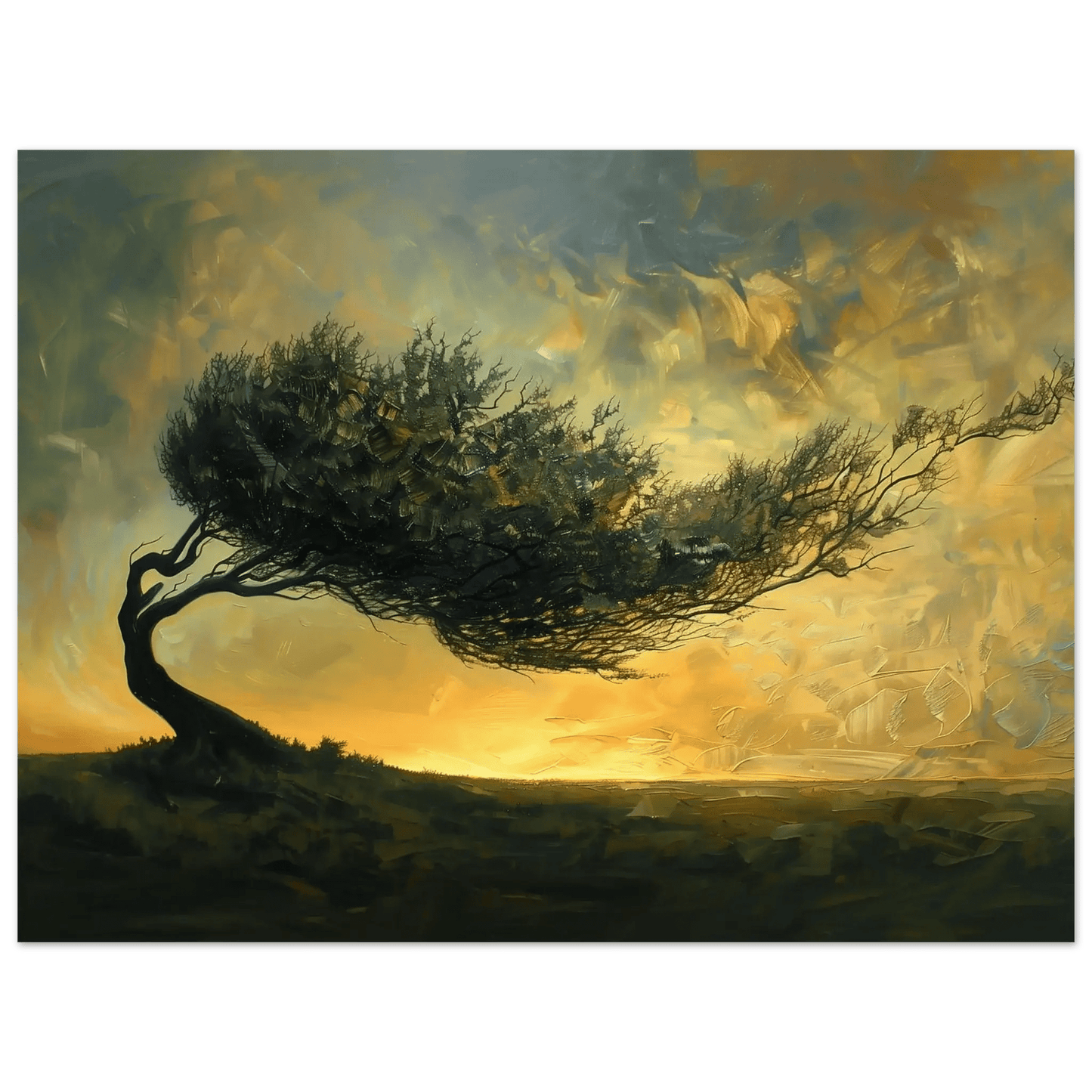 Treets Indre Kraft – KI digital oljemaling trykket på papir, lerret, aluminium, akryl og tre | KBentz.no