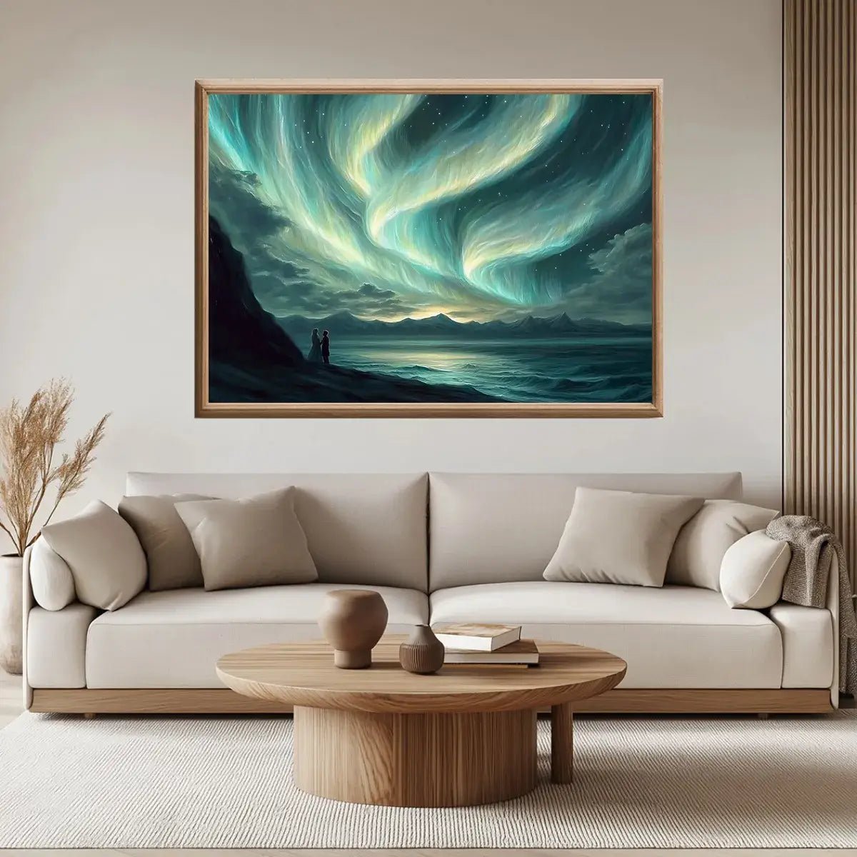 Under Nordlyset – KI digital oljemaling trykket på papir, lerret, aluminium, akryl og tre | KBentz.no