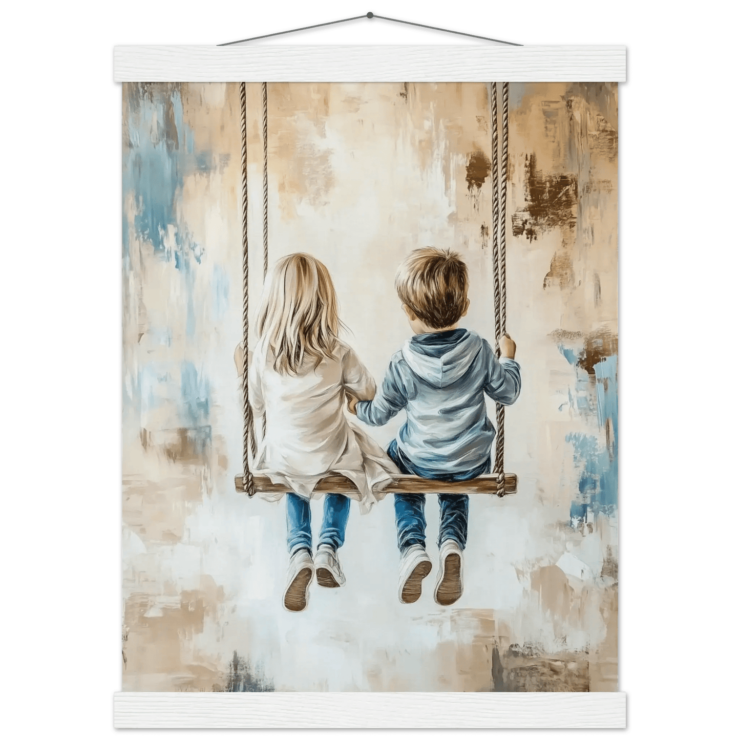 Ung kjærlighet – KI digital oljemaling trykket på papir, lerret, aluminium, akryl og tre | KBentz.no