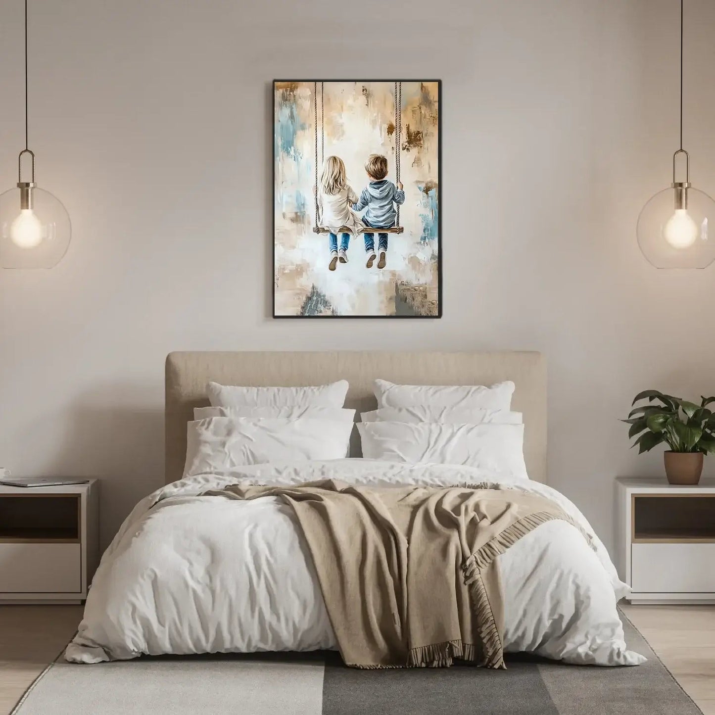 Ung kjærlighet – KI digital oljemaling trykket på papir, lerret, aluminium, akryl og tre | KBentz.no