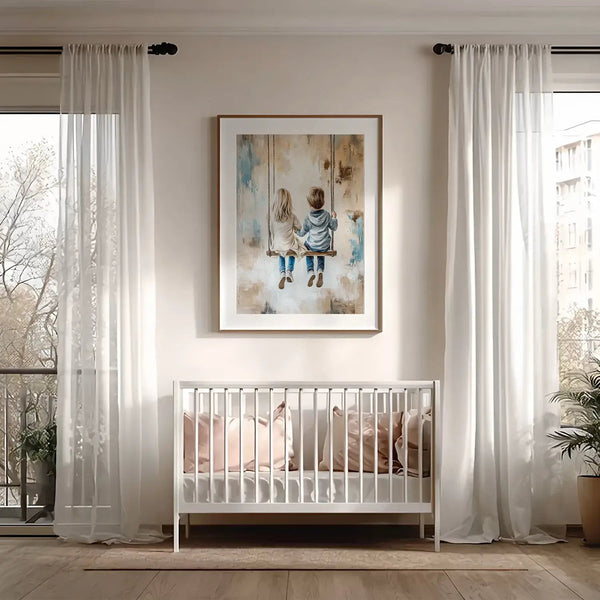 Ung kjærlighet – KI digital oljemaling trykket på papir, lerret, aluminium, akryl og tre | KBentz.no