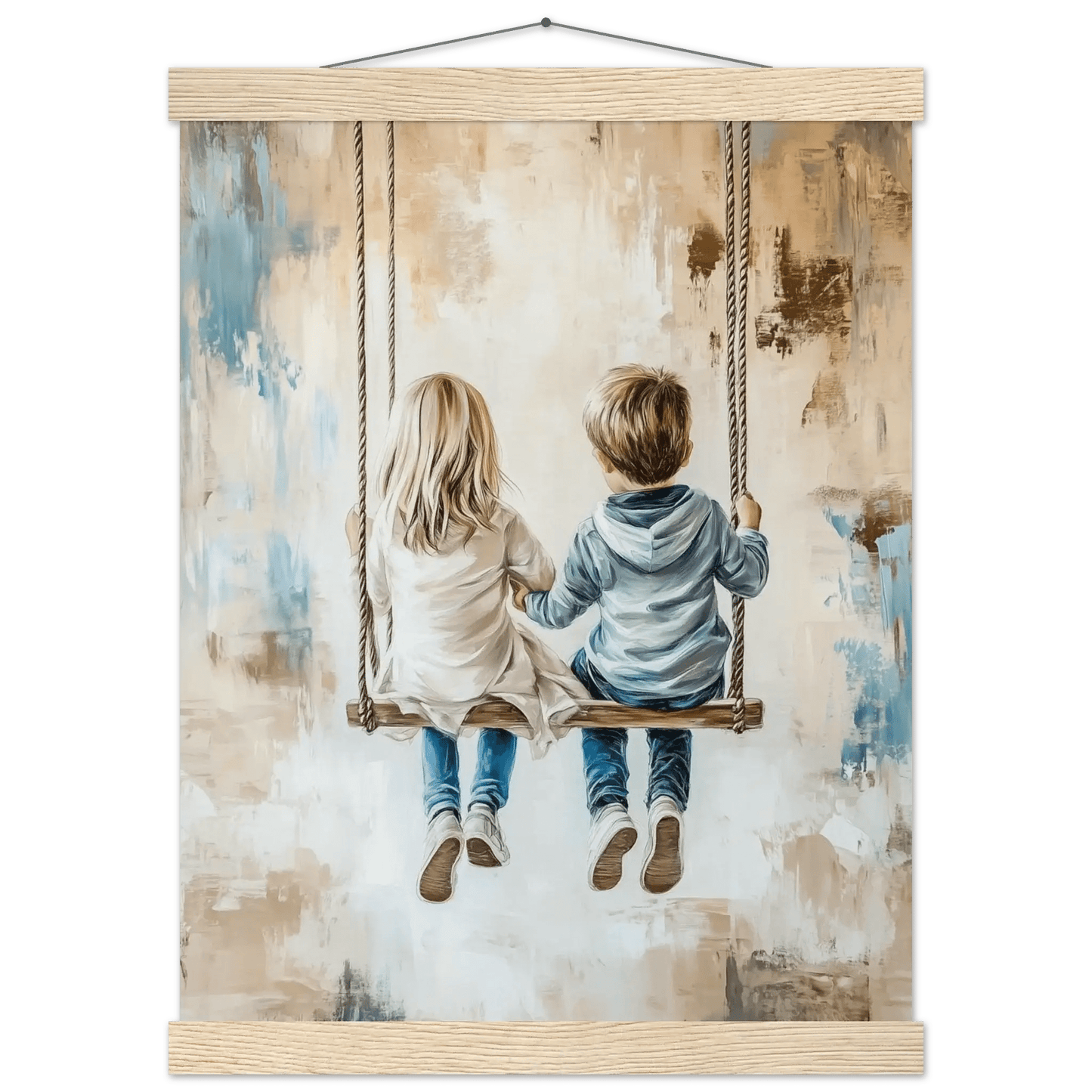 Ung kjærlighet – KI digital oljemaling trykket på papir, lerret, aluminium, akryl og tre | KBentz.no