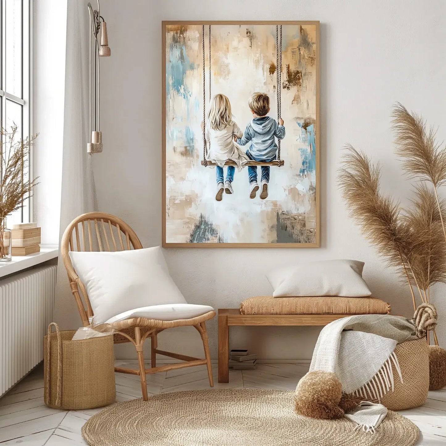 Ung kjærlighet – KI digital oljemaling trykket på papir, lerret, aluminium, akryl og tre | KBentz.no