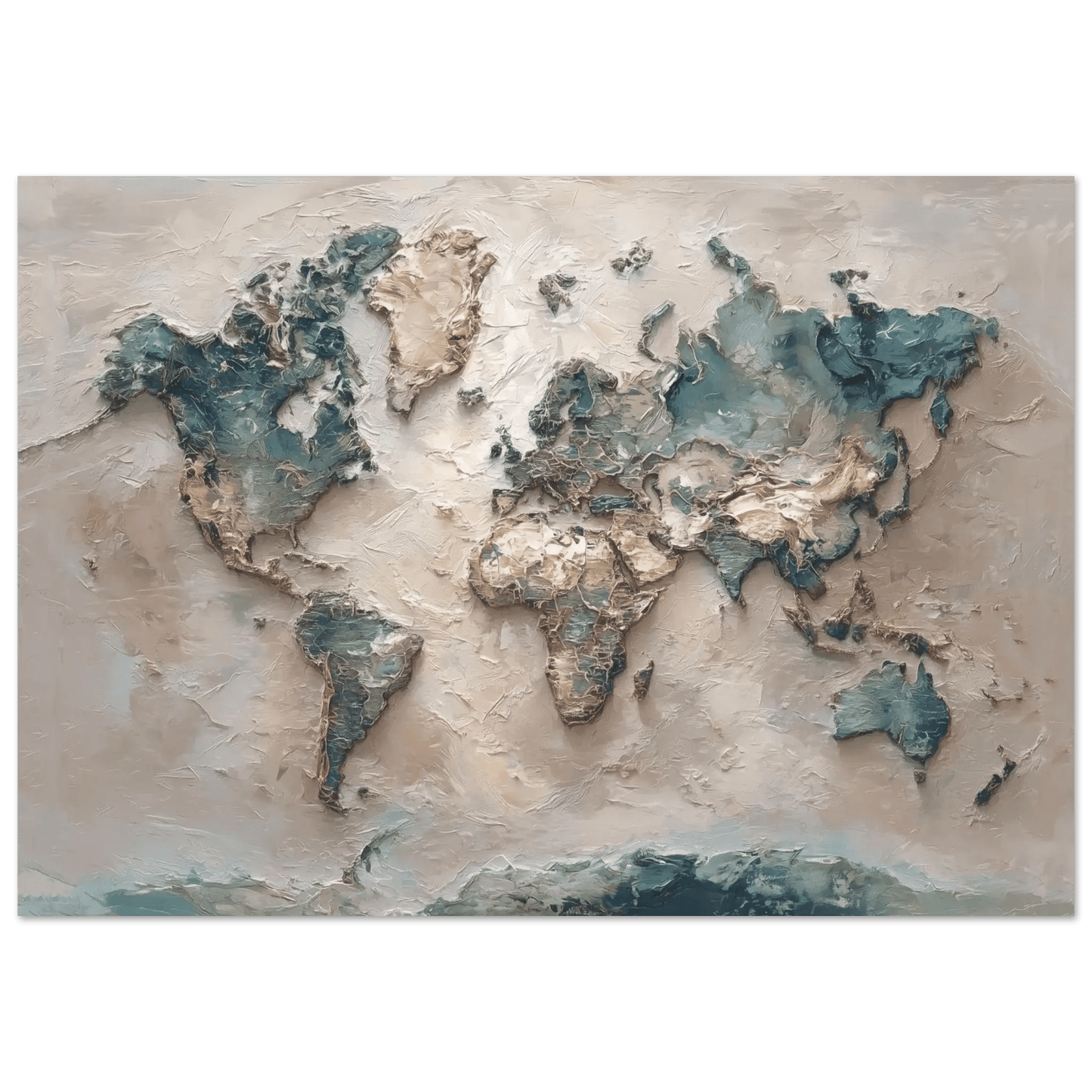 Verdenskart Harmoni – KI digital oljemaling trykket på papir, lerret, aluminium, akryl og tre | KBentz.no