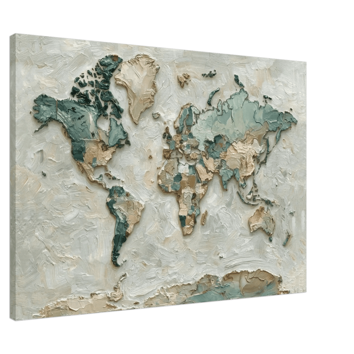 Verdenskart Tekstur – KI digital oljemaling trykket på papir, lerret, aluminium, akryl og tre | KBentz.no