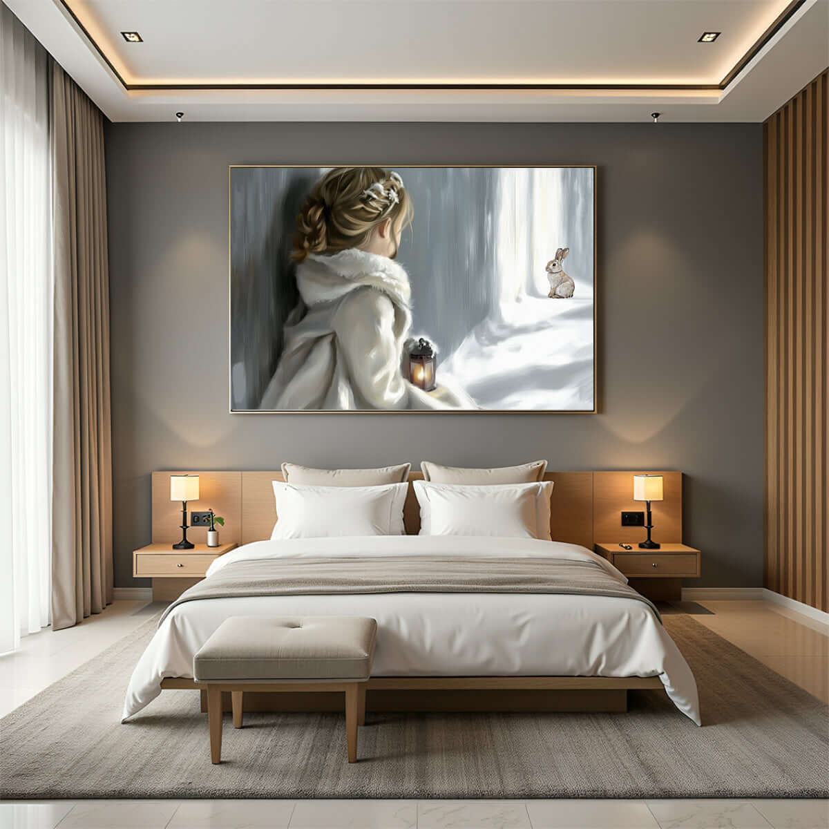 Vintermøte – KI digital oljemaling trykket på papir, lerret, aluminium, akryl og tre | KBentz.no