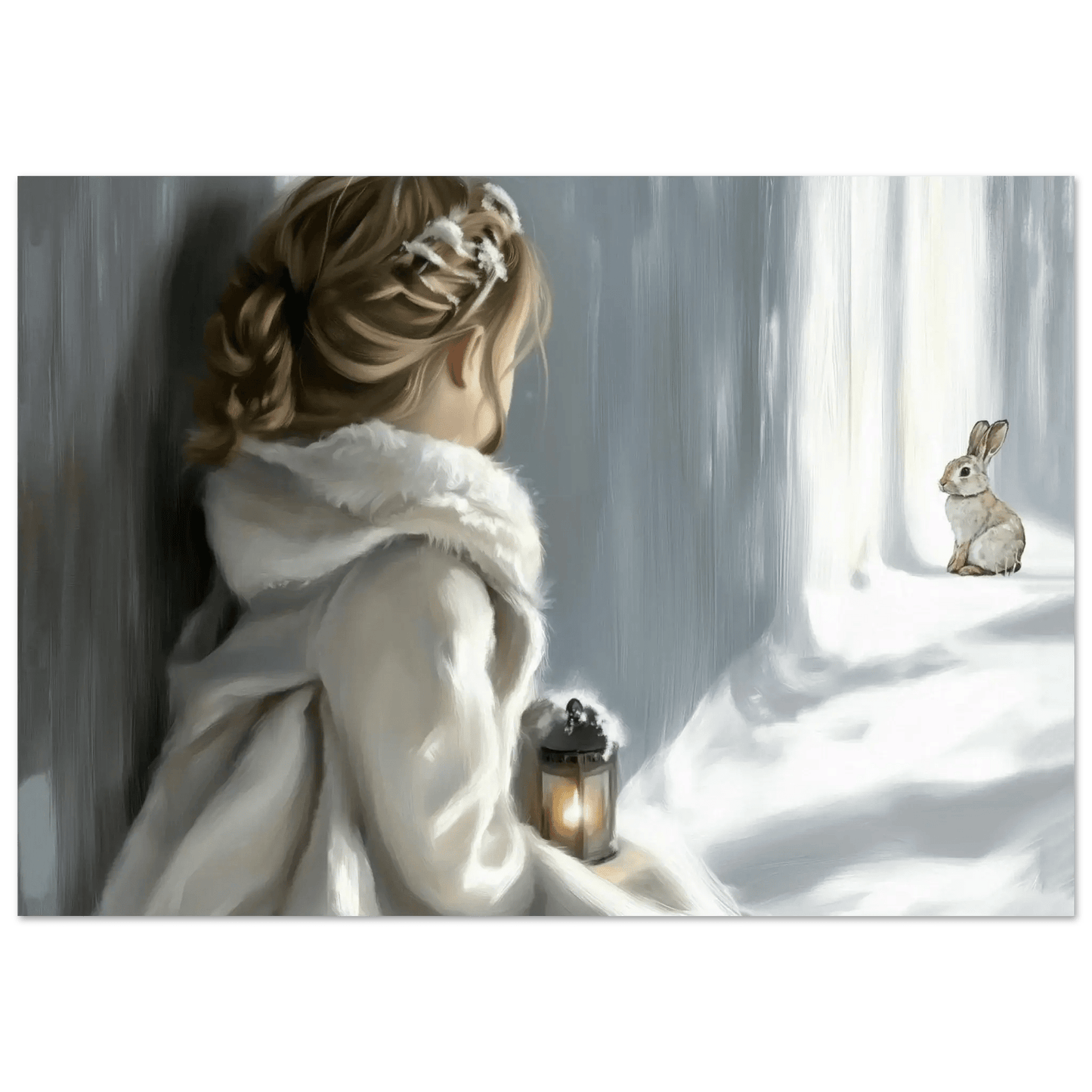 Vintermøte – KI digital oljemaling trykket på papir, lerret, aluminium, akryl og tre | KBentz.no