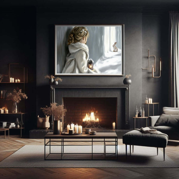 Vintermøte – KI digital oljemaling trykket på papir, lerret, aluminium, akryl og tre | KBentz.no